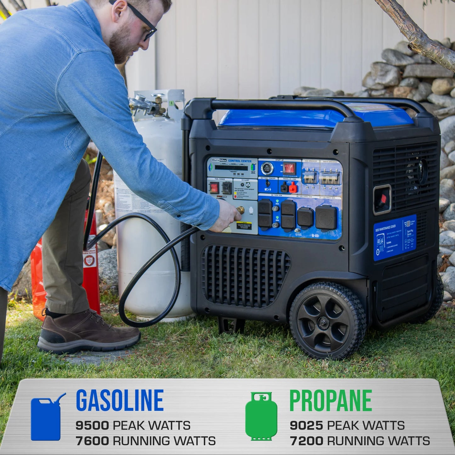 DuroMax XP9500iH Portable Dual Fuel Inverter Generator w/ CO Alert