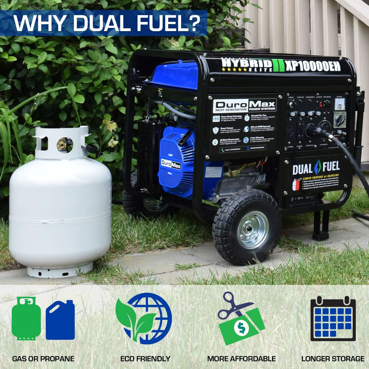 DuroMax XP10000EH 10,000 Watt Dual Fuel Portable Generator