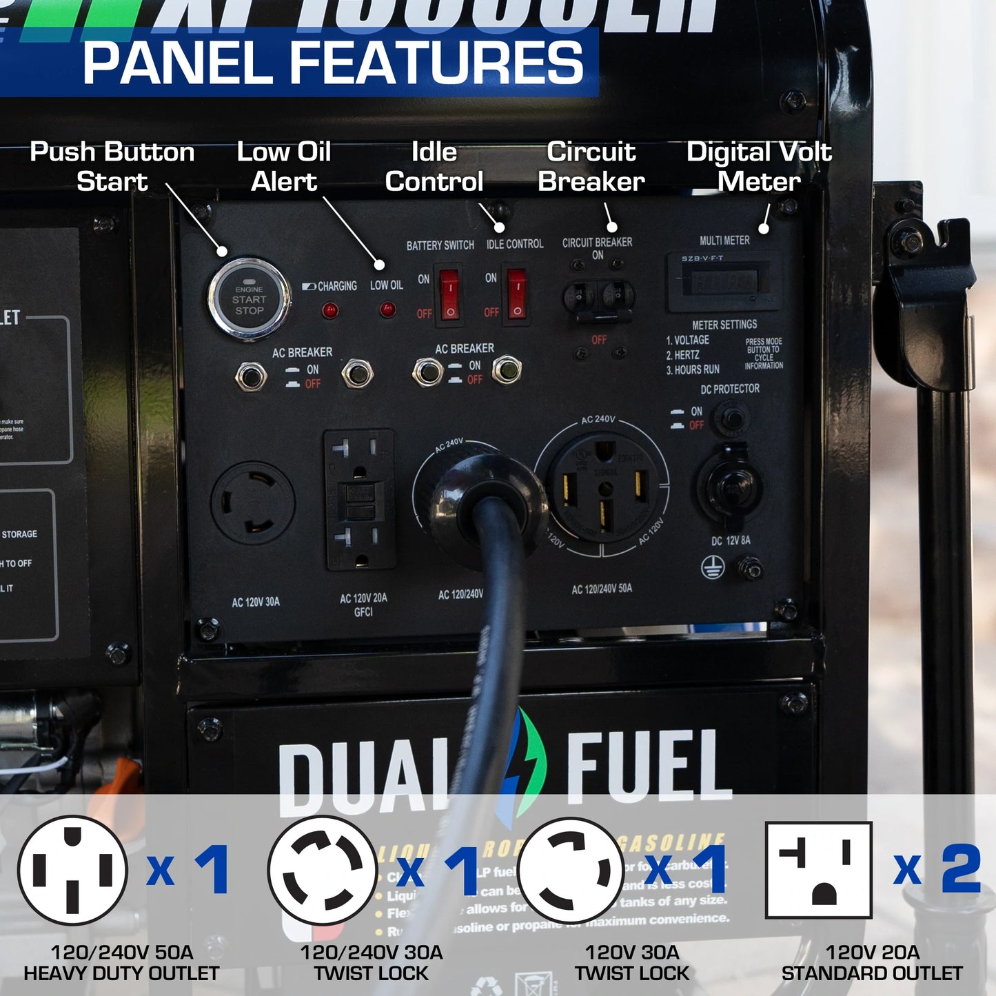 DuroMax XP13000EH 13,000 Watt Dual Fuel Portable Generator