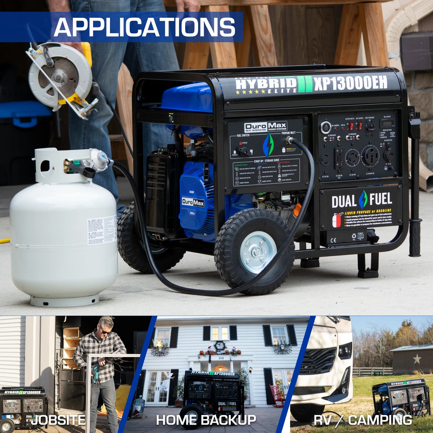 DuroMax XP13000EH 13,000 Watt Dual Fuel Portable Generator