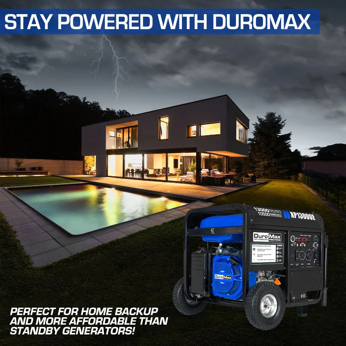 DuroMax XP13000E 13,000 Watt Gasoline Portable Generator