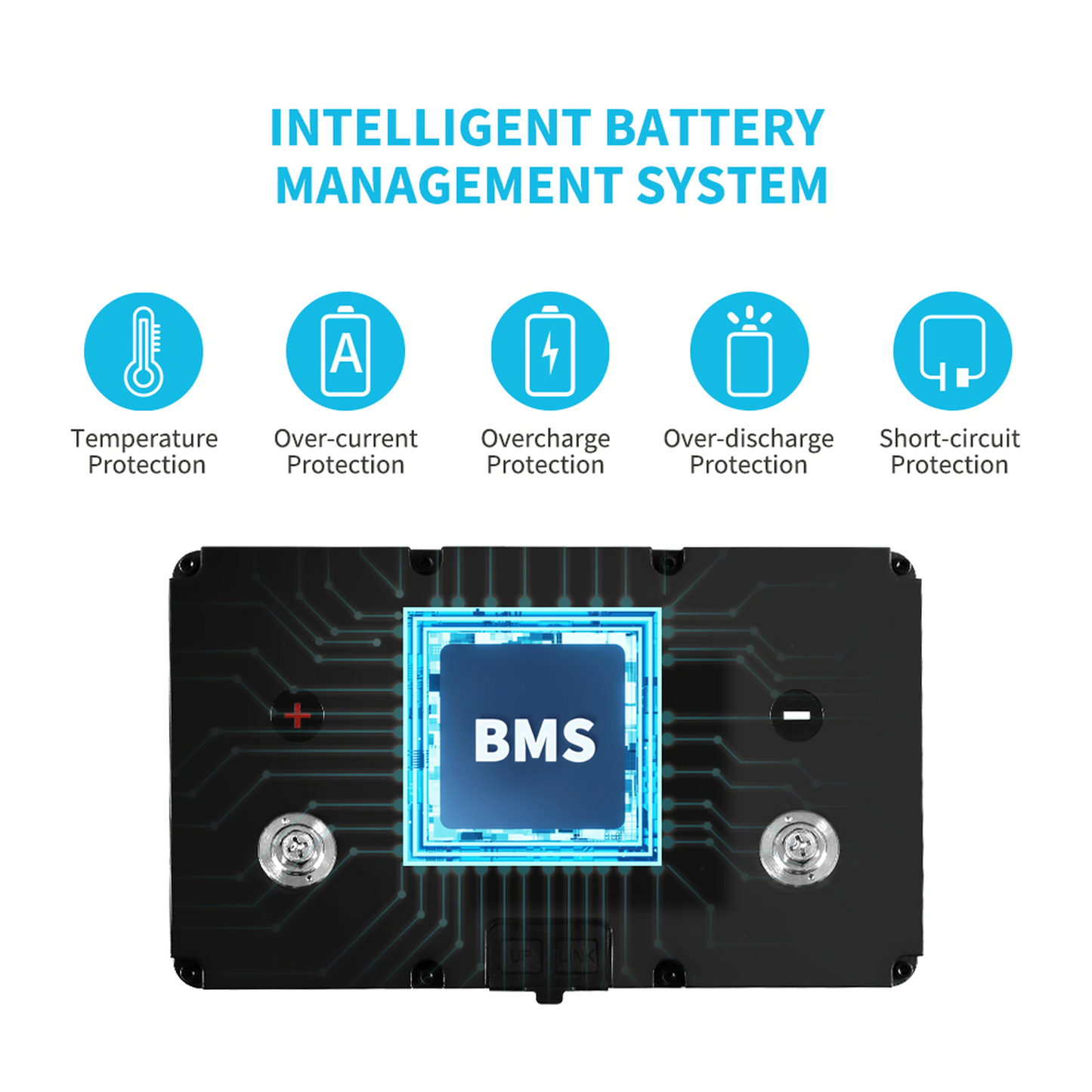 Renogy 12V 100Ah Smart Lithium Iron Phosphate Battery w/ Self-Heating Function