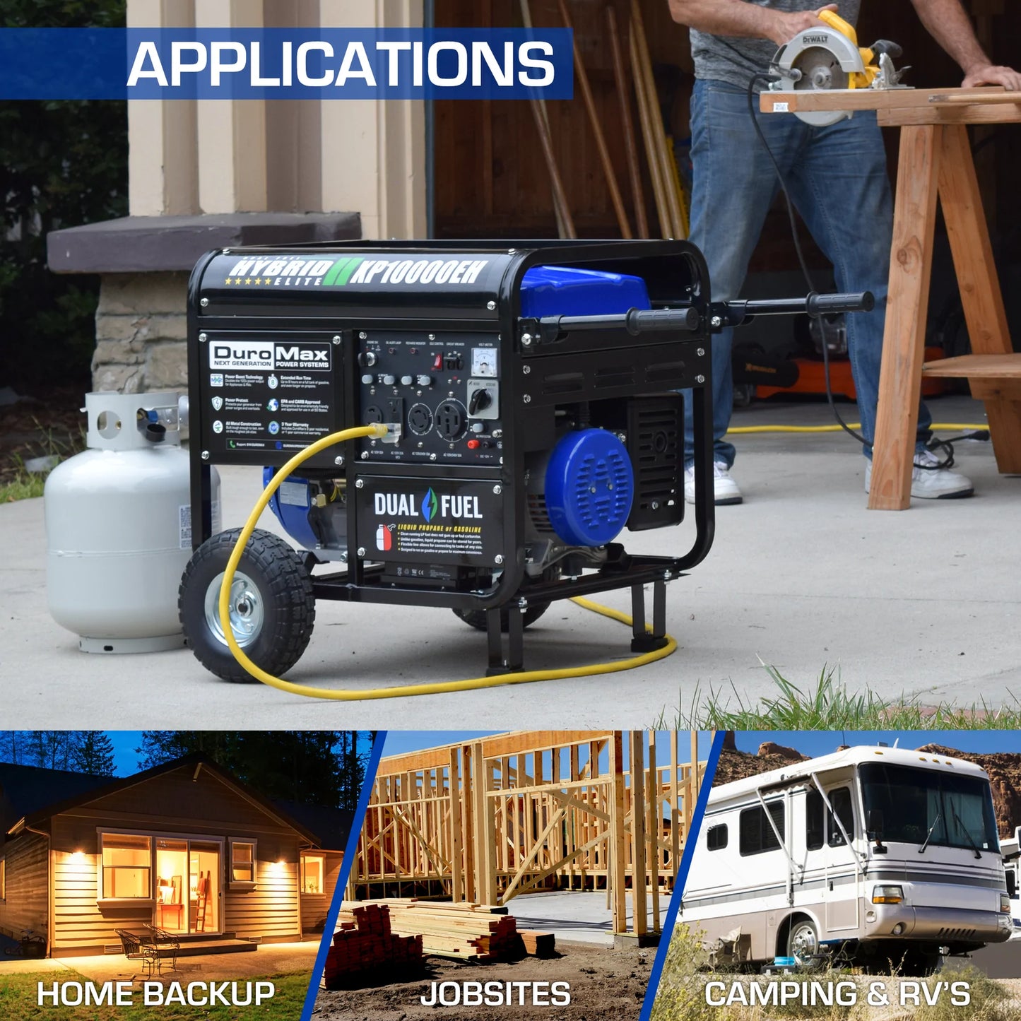 DuroMax XP10000EH 10,000 Watt Dual Fuel Portable Generator