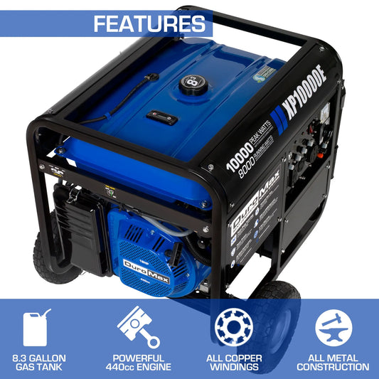 DuroMax XP10000E 10,000 Watt Gasoline Portable Generator