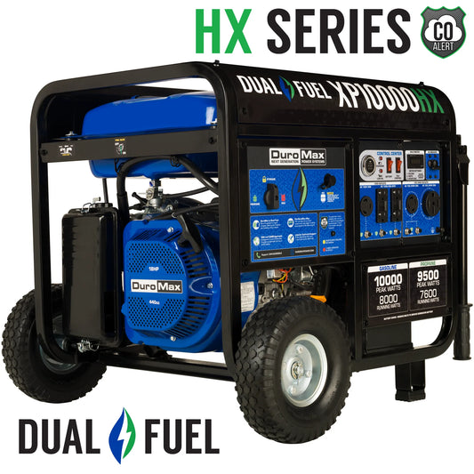 DuroMax XP10000HX 10,000 Watt Dual Fuel Portable HX Generator w/ CO Alert