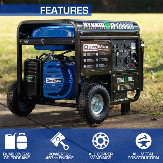 DuroMax XP12000EH 12,000 Watt Dual Fuel Portable Generator