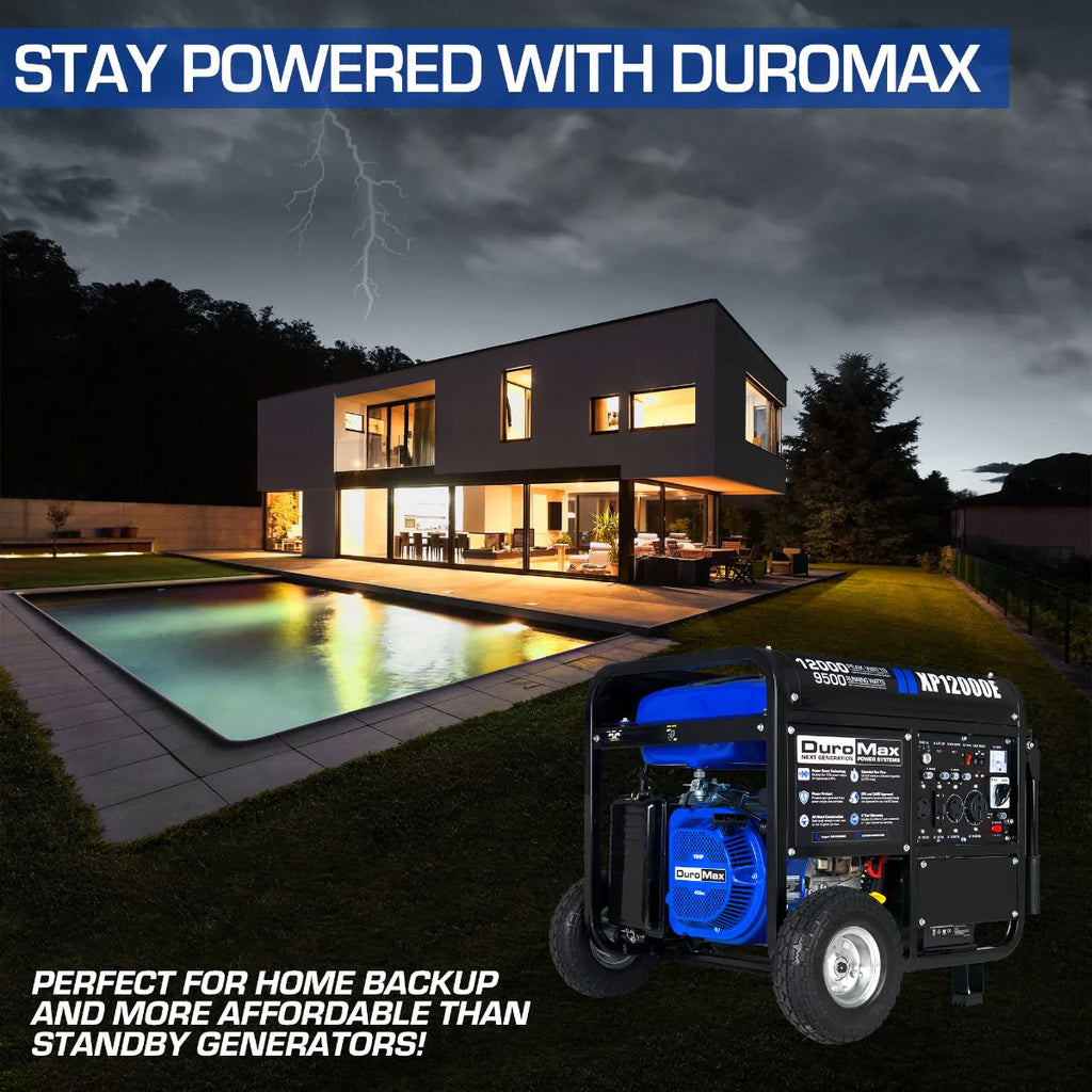 DuroMax XP12000E 12,000 Watt Gasoline Portable Generator