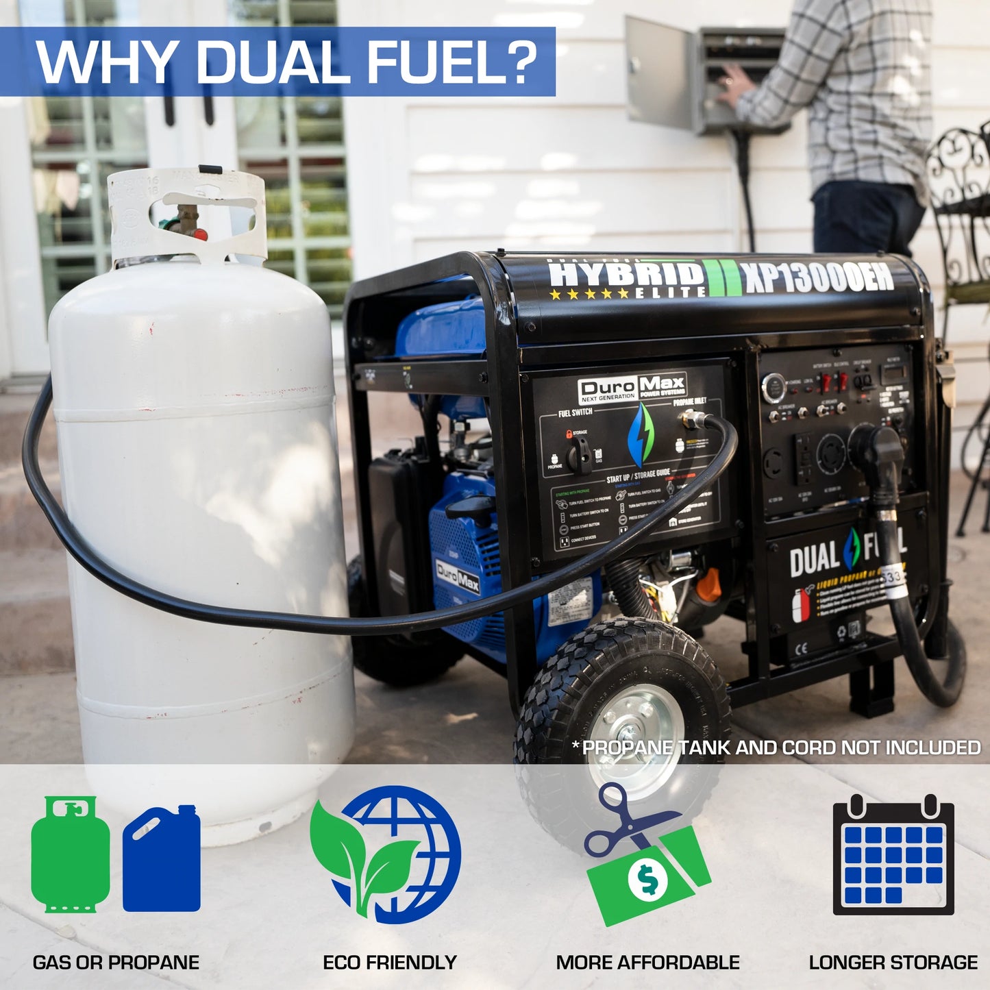 DuroMax XP13000EH 13,000 Watt Dual Fuel Portable Generator