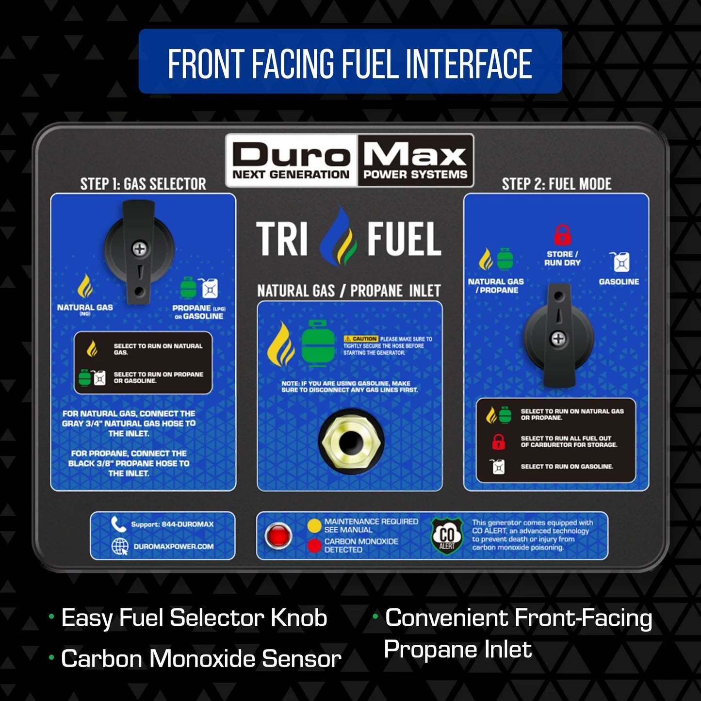 DuroMax XP13000HXT 13,000 Watt Tri Fuel Portable HXT Generator w/ CO Alert