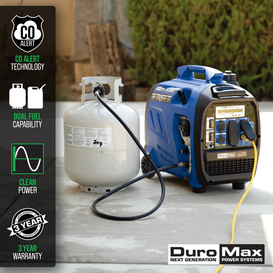 DuroMax XP2300iH 2,300 Watt Dual Fuel Portable Inverter Generator w/ CO Alert